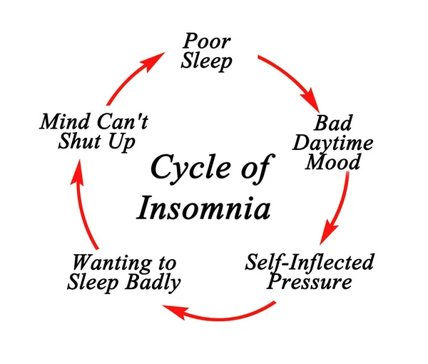 Componentes del ciclo de la insomnio — Foto de Stock